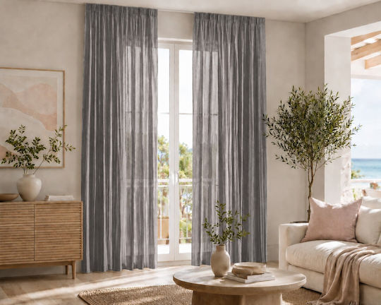 Kraft World Перде с перделък Тъмносиво 270x270 см.