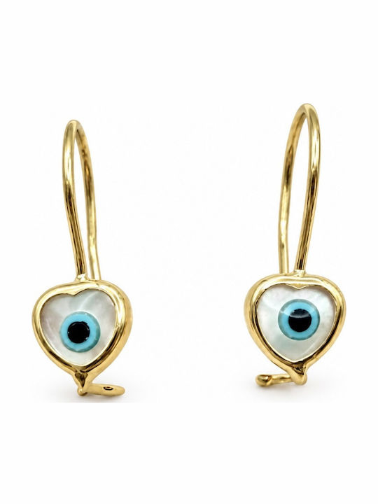 9K Gold Dangle Evil Eye Earrings SK171afr 9K Gold Dangle Evil Eye Earrings SK171afr