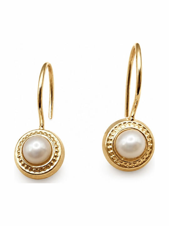 9K Gold Pearl Earrings Sk087afr 9K Gold Pearl Earrings Sk087afr