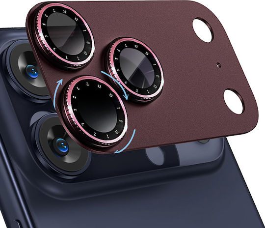 Orso Rotating Lens Filter Full Cover Kameraschutz mit Bordeauxrotem Rahmen für iPhone 17 Pro Max