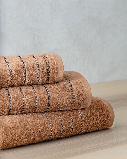 Nima Bath Towel Set 3 pcs Terracotta Weight 450gr/m²