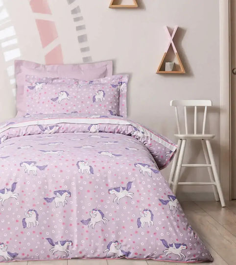 Das Home Παιδικό Πάπλωμα Μονό με Γέμιση Hollowfiber Lilac 160x240εκ.