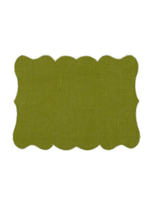 La Gallina Matta Fabric Placemat Green 49x37cm