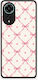 Smartfits Pink Bow Lattice Hearts On Cream Oppo A78 4g Θήκη