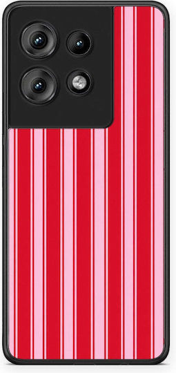 Smartfits Rot-Rosa Vertikale Nadelstreifen Motorola Edge 50 Hülle