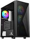 Shifter Gaming Midi Tower Computer Case with Side Window and RGB Lighting Black