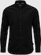 Long-Sleeve Corduroy Shirt in Regular Fit Black