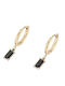 Black Steel Dangle Earrings