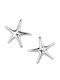 Women's Silver Stainless Steel Starfish Earrings