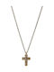 Damenkreuz aus Vergoldetem Stahl mit Kette
