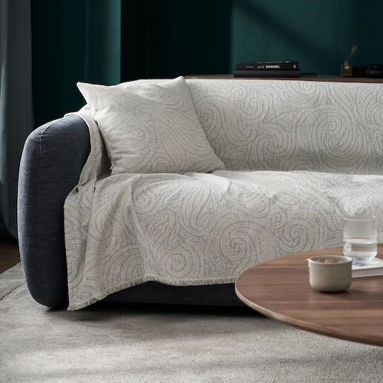 Gofis Home Three-Seater Sofa Throw Chenille 180x310cm Silver Grey 448/15