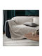 Gofis Home Silver Three-Seater Sofa Throw Chenille 180x310cm Silver Beige 448/45