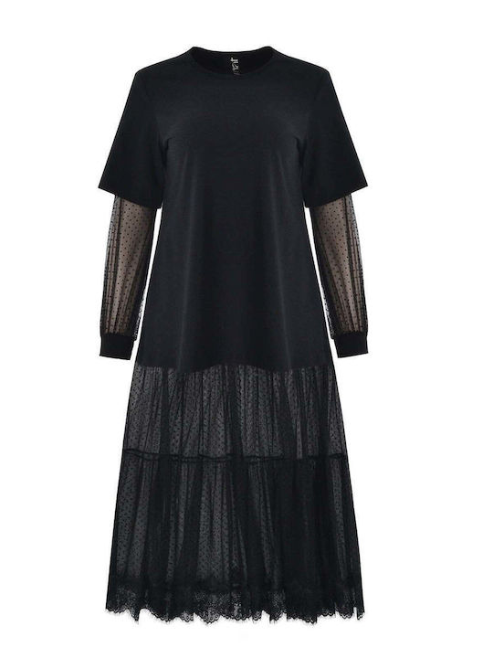 Maxi T-shirt Φόρεμα Μαύρο