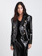 Toi&Moi Women's Black Leather Blazer