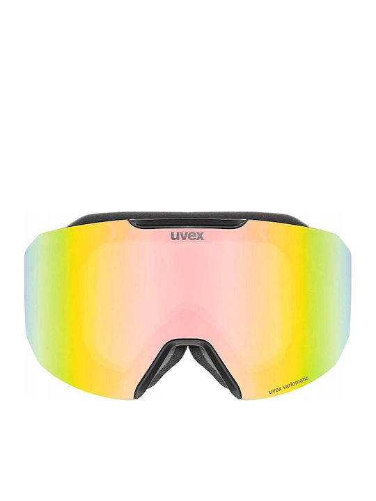 Evidnt Μάσκα Σκι & Snowboard Ενηλίκων Μαύρη με Φακό Μαύρο