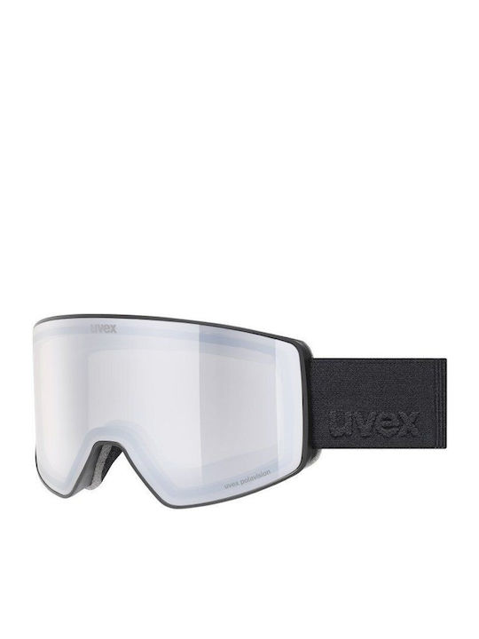 Gogle Μάσκα Σκι & Snowboard Ενηλίκων Μαύρη με Φακό Μαύρο