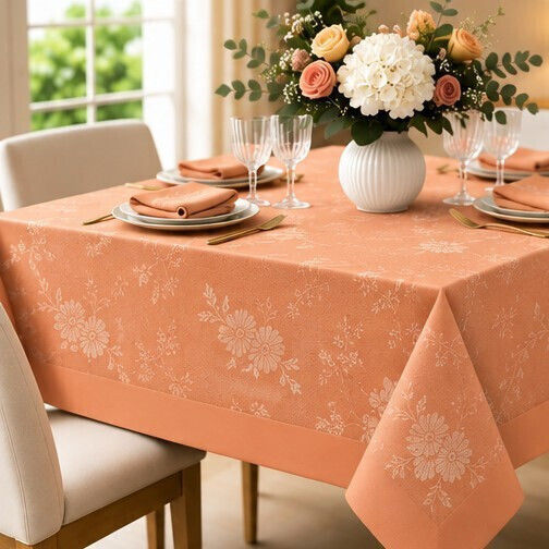 Decotelia Каре Покривка за Маса Комплект 5 Части Salmon Pink 105x105 см.