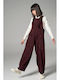 Kids' Burgundy Denim Dungarees