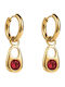 Steel Dangle Earrings Red