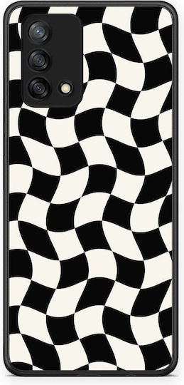 Smartfits Black Cream Wavy Checkerboard Oppo A74 4g Θήκη