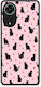 Smartfits Black Cat Silhouettes Hearts On Pink Oppo A78 4G Case
