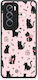 Smartfits Black Cat Doodles On Pink Oppo Reno12 Pro Case