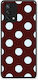 Smartfits Pale Blue Large Polka Dots On Burgundy Oppo A74 4g Θήκη