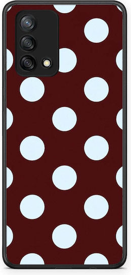 Smartfits Pale Blue Large Polka Dots On Burgundy Oppo A74 4g Θήκη