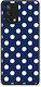 Smartfits White Large Polka Dots On Navy Oppo A74 4g Θήκη