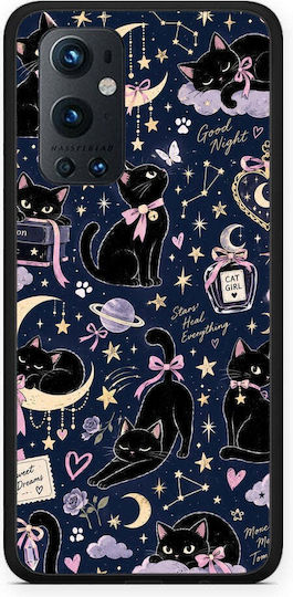 Smartfits Celestial Black Cats On Navy Oneplus 9 Pro Θήκη