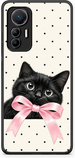Smartfits Black Kitten Pink Bow Polka Dots Xiaomi 12 Lite 5G Case