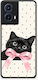 Smartfits Black Kitten Pink Bow Polka Dots Motorola Moto G85 Case