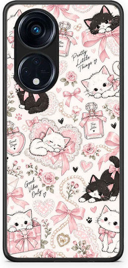 Smartfits Pink Bows Kittens Collage Oppo A98 Θήκη