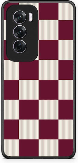 Smartfits Burgundy Cream Striped Checks Oppo Reno12 Pro Case