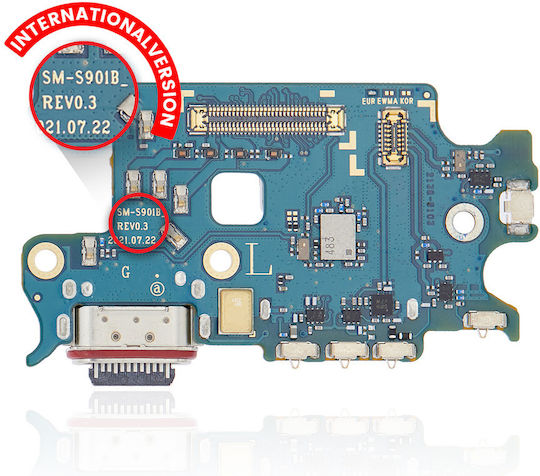 Ladebuchsen-Platine mit SIM-Kartenleser Samsung Galaxy S22 5G S901B Internationale Version Premium