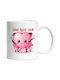 A Happy Heart, Love Self Club, Love Yourself, Cheerfulness, Joy, Pink, Valentine's Day Ceramic White Mug 330ml (Personalized)