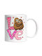 2 Sloths Hugging, Blushing, Love, Affection, Valentine's Day White Ceramic Mug 330ml (Personalized)