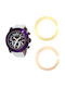 Men’s Watch 44mm Battery-Powered Chronograph with White Leather Strap