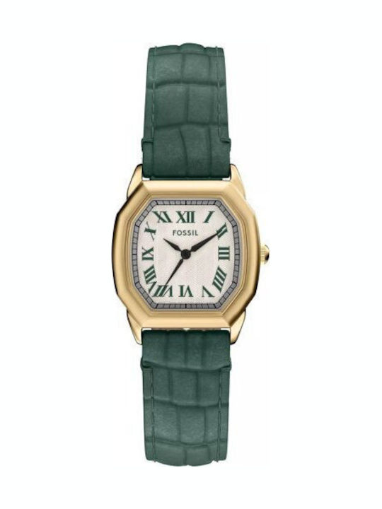 Harlow Women's Battery-Powered Watch with Green Leather Strap