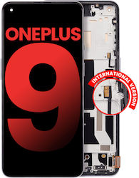 Ansamblu OLED cu Ramă pentru OnePlus 9, Versiunea Internațională, Aftermarket Plus, Winter Mist