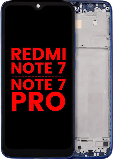 LCD-Baugruppe mit Rahmen für Xiaomi Redmi Note 7 7 Pro Aftermarket Plus Neptune Blue