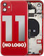 Back Housing W Small Components Pre-installed Iphone 11 No Logo Aftermarket Plus Red