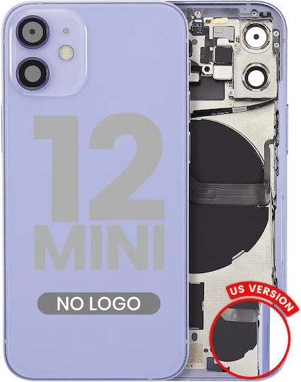 Back Housing W Small Parts Iphone 12 Mini Us Version Aftermarket Plus Purple