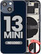 Back Housing W Small Parts Iphone 13 Mini Us Version Aftermarket Plus Midnight
