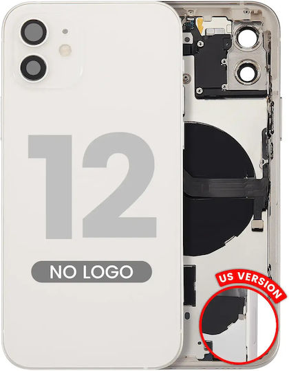 Back Housing W Small Parts Iphone 12 Us Version Aftermarket Plus White