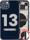 Carcasă Spate cu Piese Mici iPhone 13 Versiunea US Aftermarket Plus Midnight