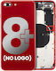 Backcover mit vorinstallierten Kleinteilen für iPhone 8 Plus, ohne Logo, Aftermarket Plus, Rot
