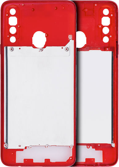 Mid-frame Housing Samsung Galaxy A20s A207 2019 Aftermarket Plus Red