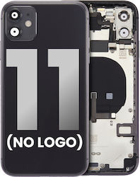 Заден корпус с предварително монтирани малки компоненти iPhone 11 без лого Aftermarket Plus Черен Заден корпус с предварително монтирани малки компоненти iPhone 11 без лого Aftermarket Plus Черен