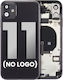 Back Housing W Small Components Pre-installed Iphone 11 No Logo Aftermarket Plus Black